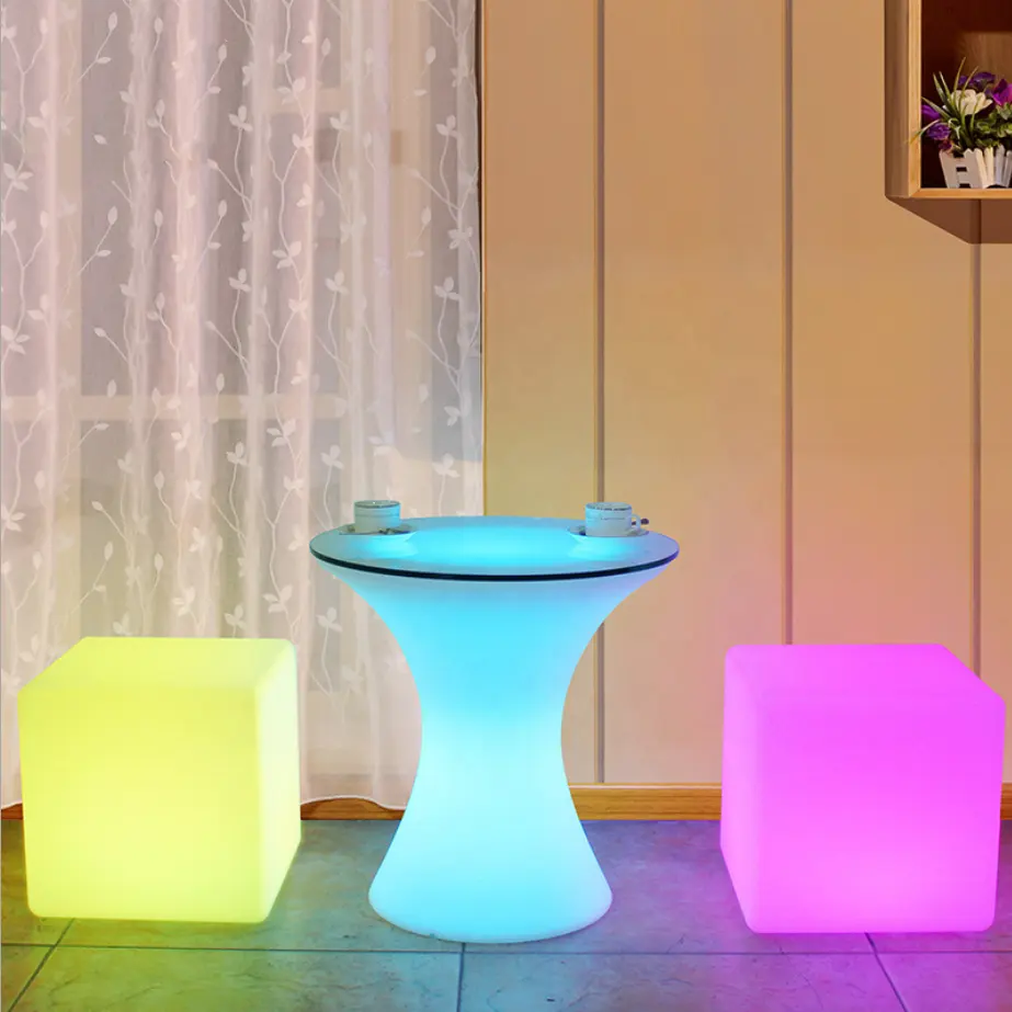 Kunststoff im Freien LED-Licht Möbel Smart Couch tisch für Wohnzimmer Schlafzimmer