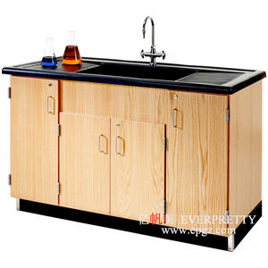 מכירות חמות מודרניות בית ספר עץ תלמיד מעבדה שולחן עם כיור - Product Image 3