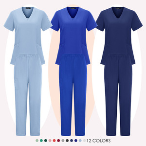 Women Scrub <b>Set</b> Pink V Neck Short Sleeve Work Uniforms For Nurses <b>Doctors</b> Hospital Uniforms Split <b>Set</b> Moisture Wicking - Product Image 2