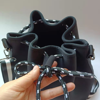 Sacs à bandoulière unisexes pour femme, fermeture à cordon, bretelles, sac seau à grande capacité, motif nœuds, polyester durable