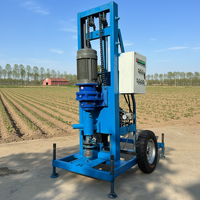 Foreuse semi-hydraulique mobile à pneus larges pour puits d'eau, équipée d'un système de contrôle PLC