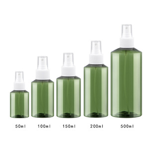 Wholesale PET Plastic <strong>Bottles</strong> 50ml to <strong>200ml</strong> Brown and Green with Fine Mist Spray Caps for Cosmetics and Personal Care Packaging - Product Image 6