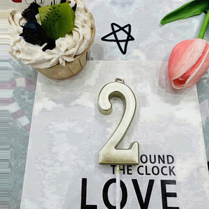 0-9数誕生日キャンドルゴールデンケーキデザインパラフィンワックス手作り結婚記念日再会テーマパーティーデコレーション - Product Image 1