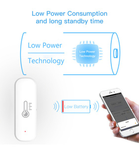 <span class=keywords><strong>Zigbee</strong></span> 3.0 Akıllı Sıcaklık Nem Sensörü Ev Asistanı HA Z2MQTT Plastik Çubuk Tasarım Otel Kullanımı için Pil Uygulama Kontrolü - Product Image 3