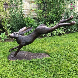 Trang trí nội thất cuộc sống Kích thước Brass Bronze Điêu khắc Kim Loại thỏ tượng cho bãi cỏ - Product Image 6