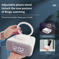 Bedlamp Blue Tooth Speaker Met Digitale Wekker Draadloze Oplader Fm Klok Radio Bt Speaker Therapie Lamp
