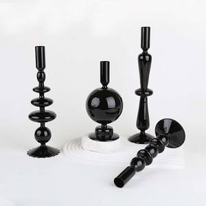 Nordic Candlestick Black 4-teiliges Set Kerzenhalter Kerzenhalter Glas kerzenhalter für Tisch dekoration - Product Image 5