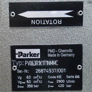 Pompe à piston Parker PV063R1K1T1NMMC 63 cm/U 350 bar Pression maximale Pompe hydraulique - Product Image 1