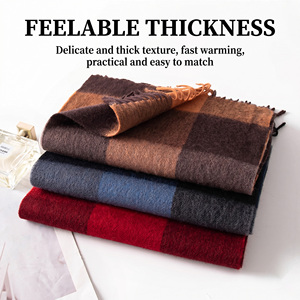 <b>Top</b> Quality Elegant Commute Checkered Woolen Scarf with Soft <b>Fringes</b> - Product Image 1