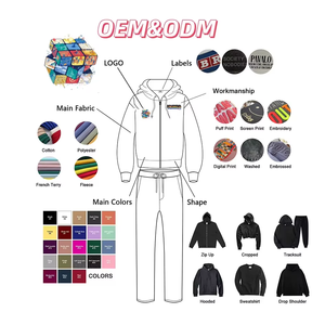 Ensemble sweat à capuche et pantalon de survêtement en éponge française 100% survêtements évasés en coton survêtements personnalisés à impression bouffée lavage à l'acide - Product Image 6