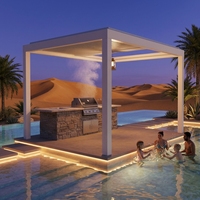 Pergola en aluminium motorisée à toit rétractable, imperméable, fabriquée en Chine par Sweet Home Foshan, pour l'extérieur.