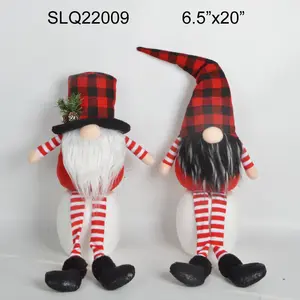 2023 Christmas Elf Dwarf Snowman Plush Handmade Holiday Gifts Gnome Christmas Decorations With Deer Horn