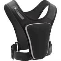 Gilet de course à pied avec porte-téléphone, pochette antivol étanche, ceinture réglable, réfléchissant, 2 poches pour clés, gels, téléphones, écologique
