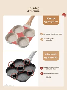 Juego de utensilios de cocina antiadherentes <span class=keywords><strong>Carote</strong></span>, sartén cuadrada de cuatro agujeros para huevos, sartén para tortitas y hamburguesas para desayuno, forma cuadrada - Product Image 4
