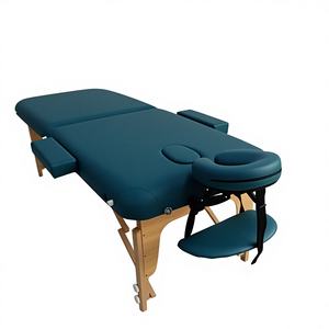 OEM Customize <strong>Teal</strong> Portable Folding Massage Table Adjustable Wooden Frame Spa Bed with Free <strong>Accessories</strong> - Product Image 2