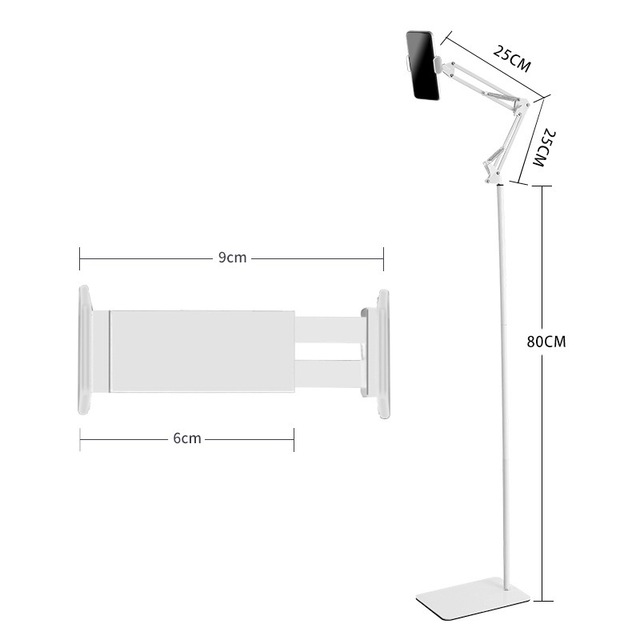 Functional Hardware Floor-Standing Bedside Mobile Phone & iPad Holder Overhead Live Broadcast Stand