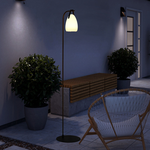 Bán buôn xách tay hiện đại cao Led hình bầu dục trứng đèn lồng kim loại ARC thường vụ đèn sàn với điều khiển từ xa - Product Image 1