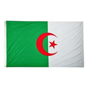 Drapeaux nationaux personnalisés en polyester 3x5 avec style de suspension portable et impression numérique pour le drapeau algérien - Product Image 1