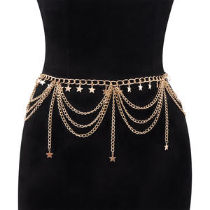 Chaîne de taille bohème multicouche à pampilles pour femme, en alliage de zinc, accessoire de mode pour adulte pour les soirées - Product Image 2