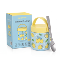 Personalisierter Logo-Thermobehälter aus Edelstahl, 380 ml (16 oz), mit Deckel, für Kinder, Schule, Mittagessen, Bento-Box, hält 12 Stunden warm