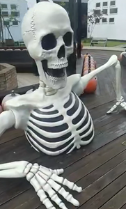 Outdoor Garden Yard Decorations Large Head <strong>Skeleton</strong> 9FT <strong>Half</strong> Body Ornaments Halloween Secret Room Set Props Haunted House - Product Image 5