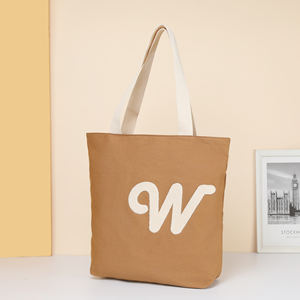 Sac fourre-tout en toile de coton biologique recyclé personnalisé OEM&ODM, grand sac de shopping réutilisable en toile de coton avec logo - Product Image 2