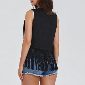 Chalecos de ante con <span class=keywords><strong>flecos</strong></span> para mujer, chaqueta occidental sin mangas con borlas, traje de vaquera, cárdigan Vintage, disfraz <span class=keywords><strong>Hippie</strong></span> de los años 60 y 70, <span class=keywords><strong>chaleco</strong></span> de vaquero - Product Image 4