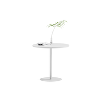Table de conférence de bureau blanche durable Mini bureau de négociation en bois Table basse à cadre en métal blanc simple Meubles de salon