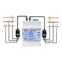 Analizador de Energía Trifásico Fineco EM4374 con Pantalla LCD, Medición de THD, Comunicación RS485 (MODBUS-RTU), Medidor de Energía para Riel DIN