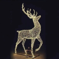 TOFO Feiertagsbeleuchtung Weißes Weihnachtsmotiv IP65-Zertifiziert 220V Außenbereich 210 LEDs 6000K Tageslicht Rentier-Baumbeleuchtung