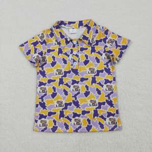 Camiseta Polo de Manga Corta para Niños, Diseño de Mascota Universitaria de Béisbol y Golf, Ropa de Verano para Hermanos, RTS Boutique - Product Image 2