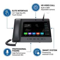 Téléphone IP vidéo intelligent A320i, écran tactile 10,1 pouces, caméra 8MP, 20 lignes SIP, WiFi 5G, BT, PoE Gigabit, conférence 10 participants, Android OS, combiné PTT