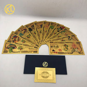 <span class=keywords><strong>Billet</strong></span> <span class=keywords><strong>One</strong></span> <span class=keywords><strong>Piece</strong></span> Yen PET plaqué feuille d'or 24k avec des conceptions Plus de 100 design différent Anime Poke-mon Zelda - Product Image 4