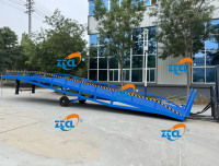 Rampe de chargement hydraulique mobile 10 tonnes, rampes de chargement/déchargement de conteneurs pour chariots élévateurs à hauteur réglable 6 tonnes, 10 tonnes, 15 tonnes