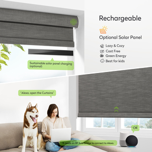 Persianas Enrollables Eléctricas Inteligentes con Control por Voz ZSTARR, Compatibles con Alexa y Google, para Ventanas, Color Gris - Product Image 3