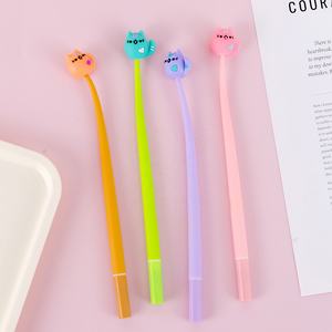 Pena Gel silikon bengkok hewan kucing Kawaii kartun lucu anak-anak sekolah kreatif - Product Image 5