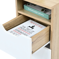Bureau d'étude moderne en bois avec 3 tiroirs et étagère ouverte, bureau d'ordinateur en chêne blanc pour la maison, le bureau, la chambre ou les étudiants