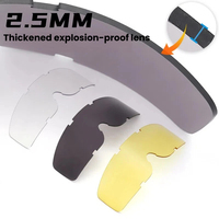 Lunettes de tir tactiques anti-buée, panoramiques, coupe-vent, pour le sport, avec 3 lentilles interchangeables et sangle réglable pour la chasse