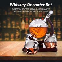 Décanteur carte du monde au design moderne pour bouteille de whisky en verre de qualité supérieure avec cadeau motif carte du monde