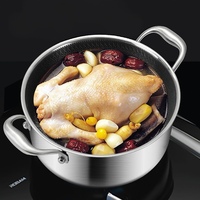 Casserole antiadhésive de 6 litres avec couvercle en verre trempé, casserole en acier inoxydable compatible avec toutes les plaques de cuisson/lave-vaisselle