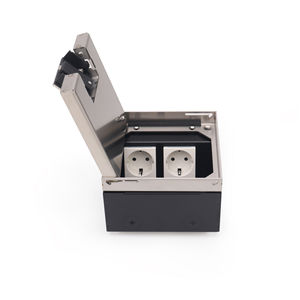 Placa de Caja de Piso Eléctrica Empotrada con Mecanismo de Autobloqueo y Salida para Cables con Tomas de Corriente Europeas - Product Image 5