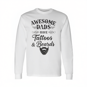 Los padres geniales tienen tatuajes y barbas, camiseta de manga larga para el día del padre - Product Image 2