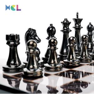 XCL Wholesale High-Grade Metal <strong>Chess</strong> Gold Black 29*29cm Zinc Alloy <strong>Chess</strong> Games Set Marble <strong>Pattern</strong> <strong>Chess</strong> <strong>Board</strong> - Product Image 2