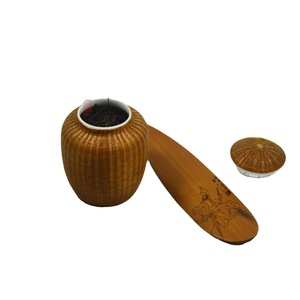 Bamboo Leaf <b>Tea</b> Scoop Engraved Kung Fu <b>Tea</b> <b>Set</b> Accessory Irregular Shape Yellow Color ZC 001 - Product Image 5
