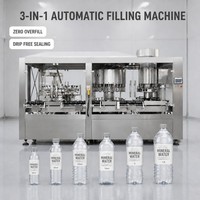 Solution tout-en-un pour le lavage, le rinçage, le remplissage et le bouchage automatiques d'eau potable pure minérale en bouteilles PET et en verre