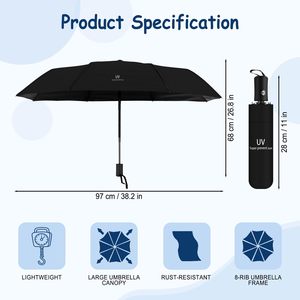 Parapluie Automatique Anti-UV Personnalisable Publicitaire Pliant en Gros pour la Pluie et le Soleil, Fabrication Sur Mesure - Product Image 3