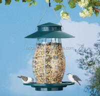 Mangeoire pour oiseaux en forme d'écureuil, vert, 12 pièces, avec perche ronde, extérieur suspendu