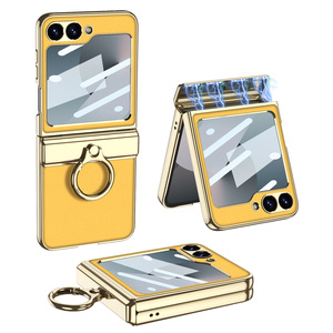เคสพีซีบางเฉียบแบบแม่เหล็กสำหรับ <span class=keywords><strong>Z</strong></span> <span class=keywords><strong>Flip</strong></span> 5/6 พร้อมเคลือบผิวด้วยไฟฟ้า ดีไซน์ป้องกันการกระแทก พร้อมที่วางแหวน <span class=keywords><strong>NFC</strong></span> สีพื้น - Product Image 6