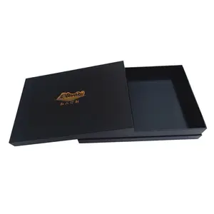 Élégant couvercle rigide en carton et boîtes de base, coffret cadeau 2 pièces boîte en papier rigide avec logo en aluminium