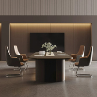 Grande table de conférence luxueuse haut de gamme pour salle de réunion, négociation, formation, carrée, moderne, en MDF, modulaire, écologique